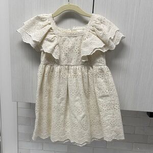 Zara Cream Eyelet Kids Dress